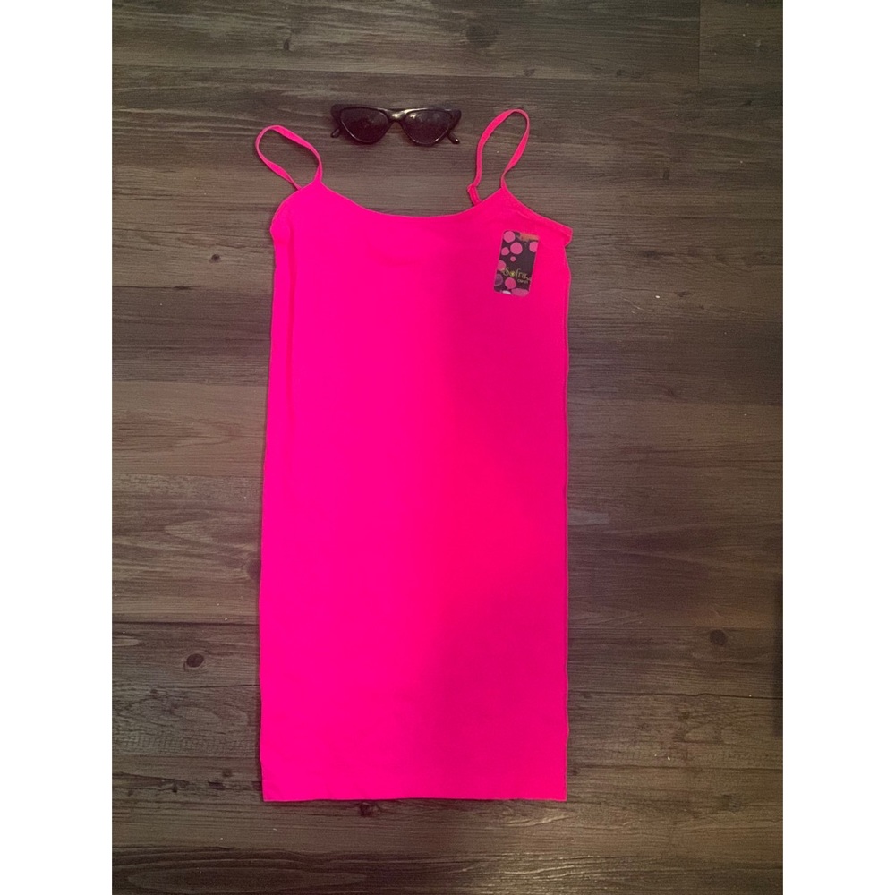 Hot pink mini dress